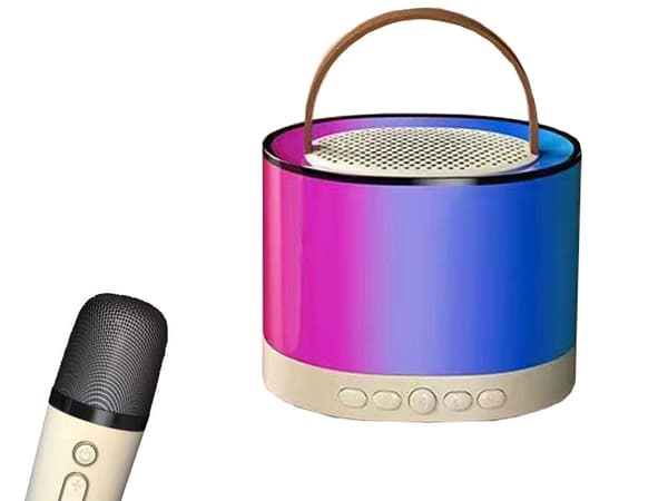 Karaokesetti Bluetooth-kaiutin RGB-valaistuksella + 2 langatonta mikrofonia