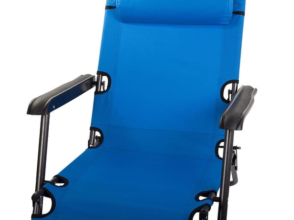 Taitettava aurinkotuoli zero gravity sininen teräsrunko max 120 kg