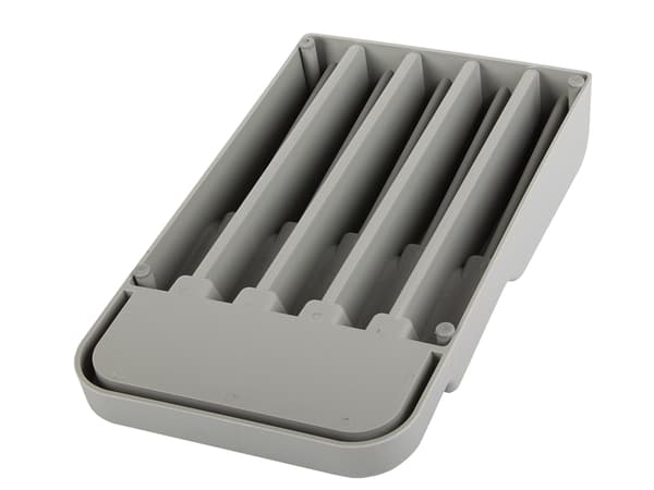 Knivindsats til skuffe 9 rum plast grå 17,5x30x5,5 cm