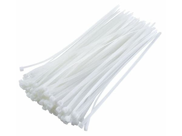 Kabelbindere i nylon 2,5x100 mm hvid 100-pack