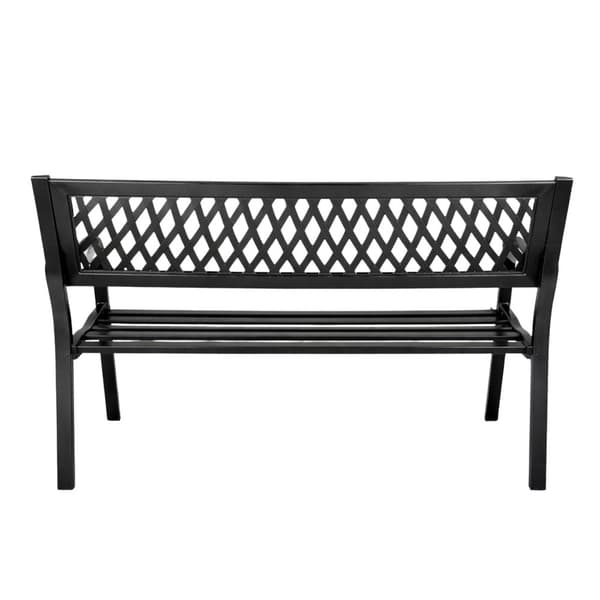 Teräspenkki selkänojalla 120x49x76 cm musta
