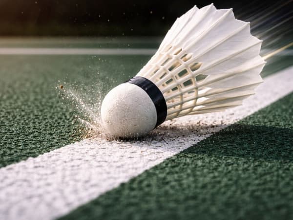 Badmintonbolde med fjer 3-pak, hvide, 8x6 cm