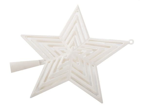 Julgransstjärna i plast vit 23 x 21 cm