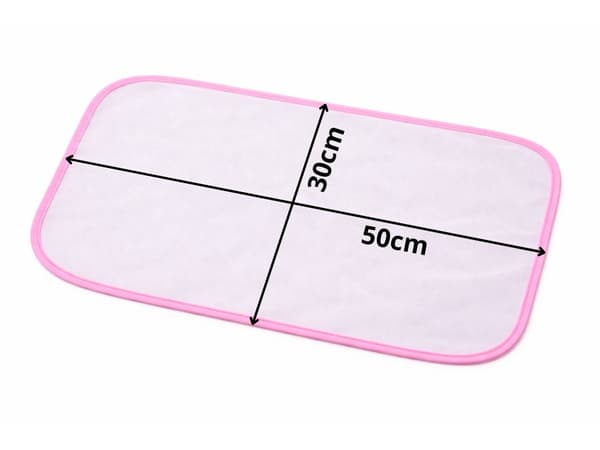 Strykskydd i mesh 50x30 cm rosa med elastisk handrem