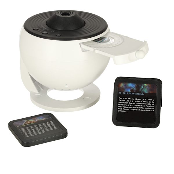 Stjernehimmel projektor LED med 12 rumskiver, USB, timer, rotation