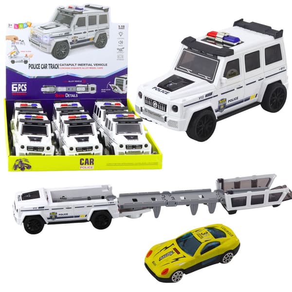 Poliisimaasto-lelupaketti valo/ääni + pieni auto, 9-pack, 3+