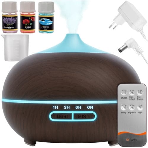 Aromadiffuser luftfugter 400 ml med ionisator LED brun