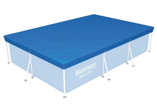 Poolöverdrag för rampool 300x201 cm PVC skydd mot smuts