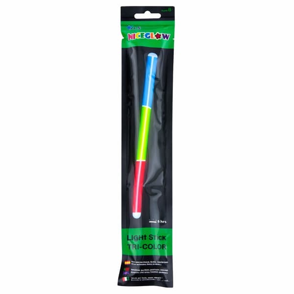 Glow stick 31.5 cm trefarvet neonstav utan batterier