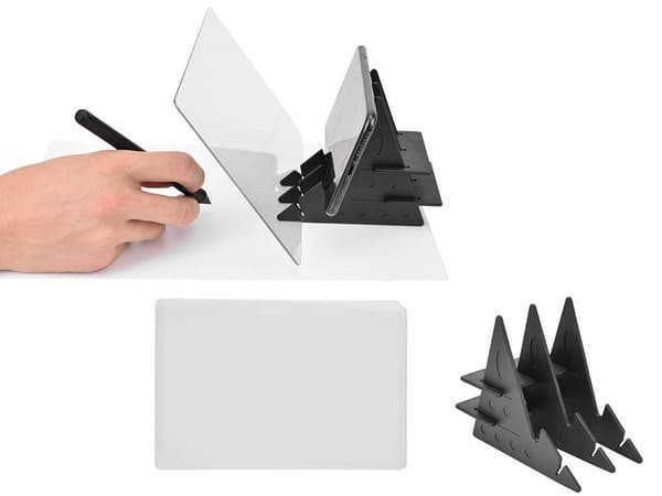 Optisk tegnebræt/skitseprojektor A5 foldbar sort til mobil/tablet