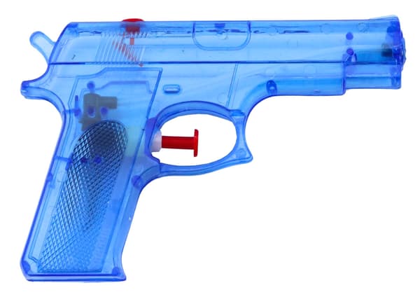 Vandpistol lille blå 15 cm i plast