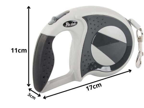 Automatisk hundesnor 5 m sort til hund op til 20 kg