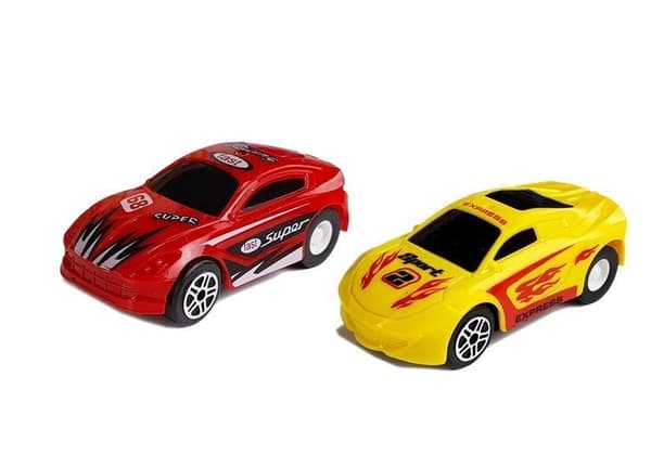 Racerbana med 4 loopar och dragback-bilar, 37 delar, 181 cm, 3+