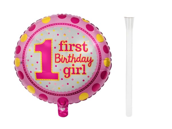 Foliopallo numero 1 First Birthday 45 cm, satunnainen väri, 1 kpl