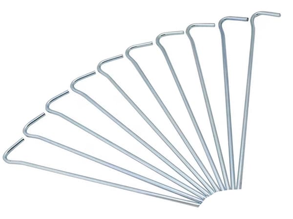Telttakiilat terästä 31 cm 10-pack hopea