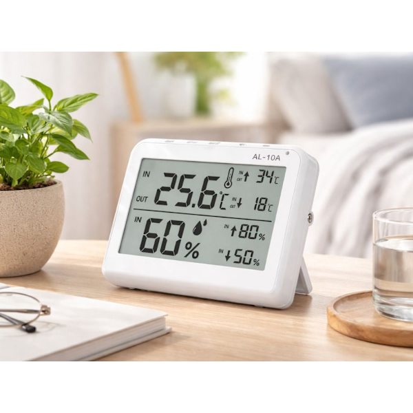 Termometer hygrometer med extern sensor LCD min/max larm °C/°F
