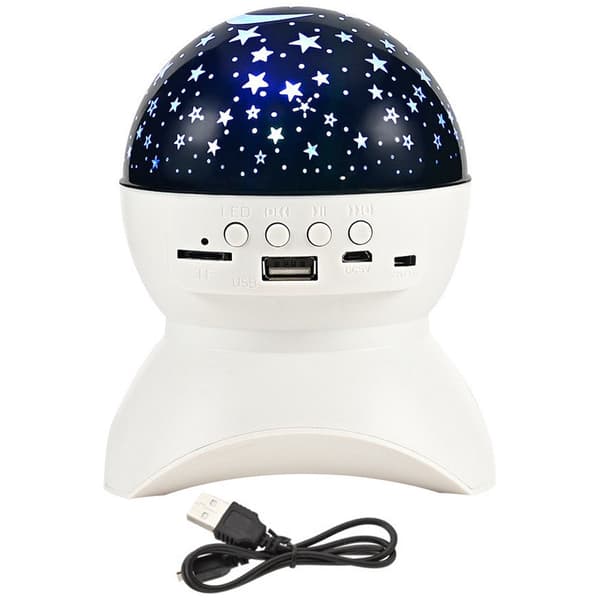 Stjärnprojektor LED med Bluetooth-högtalare vit 11x13 cm 10 W