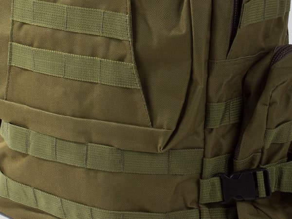 Taktisk ryggsäck 48,5 L grön med MOLLE, midjeväska och 2 sidofickor