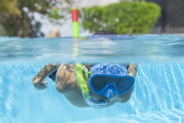 Dykmask och snorkelset för barn UV-skydd grön/blå