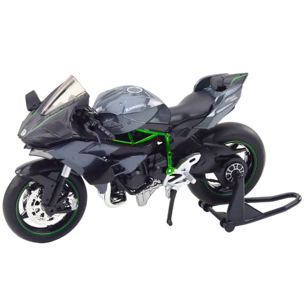 Metalmodel af motorcykel 17 cm med lys og lyd, grå, inkl. 3x AG13