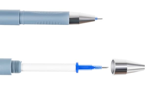 Raderbara pennor 0,35 mm blå bläck med djurmotiv 4-pack