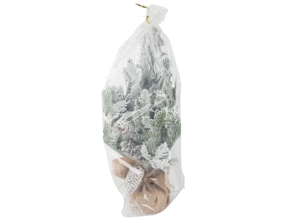 Kunstigt juletræ 45 cm med sneeffekt træfod grøn