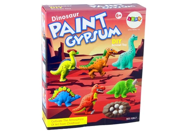 DIY gipsstøbningskit dinosaurer med farve og magneter, 6+ år