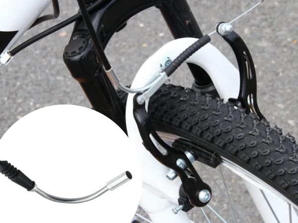 Bromsslang 90° för V-broms cykel i aluminium, 2-pack med gummiband