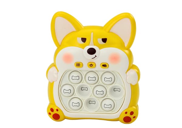 Pop-It Fox spelkonsol för barn 3+ gul, 7 spellägen, AAA-batteri