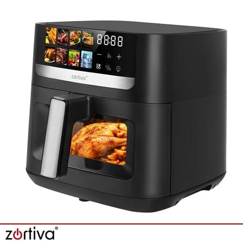Luftfritös 8L 1800W LED-touch 8 program non-stick svart/silver