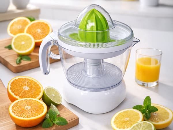 Elektrisk citruspress 0,7 L 25 W vit plast