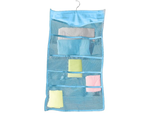 Hængende garderobeorganizer 22 lommer blå 70x40 cm