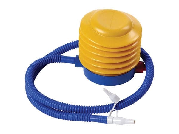 Fotpump/handpump med luftutdragare 3 munstycken slang 90 cm