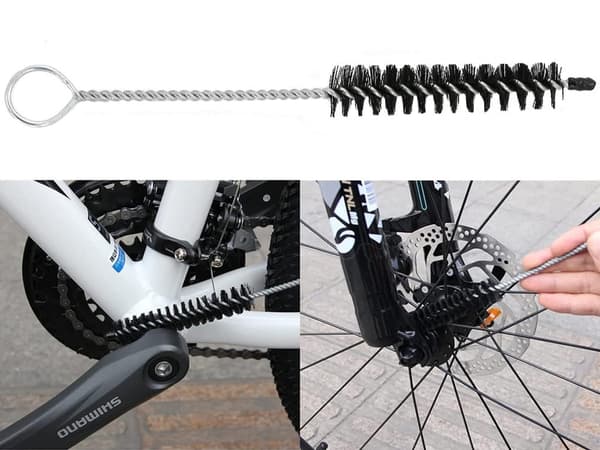 Cykelrensekit 7 dele med kæderensbørste, dækbørste & mikrofiberhandske