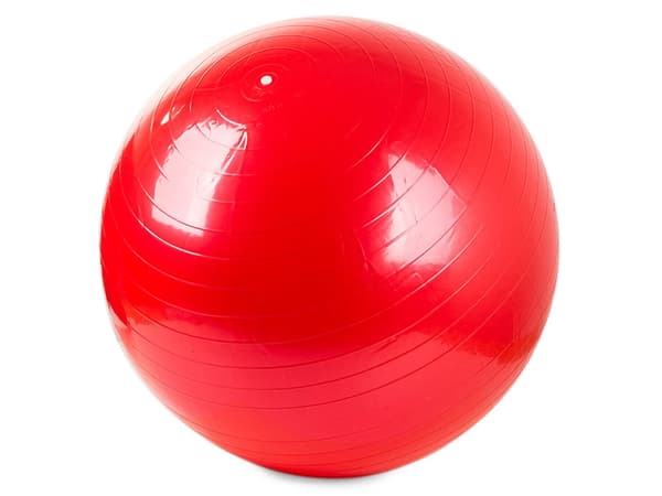 Jumppapallo 65 cm punainen PVC pumppulla harjoitteluun ja kuntoutukseen