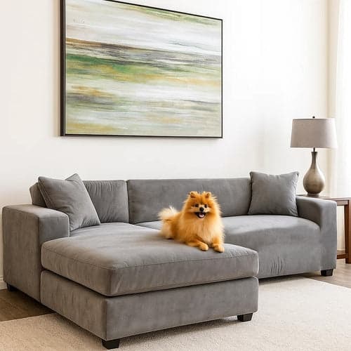 Sofföverdrag hörnsoffa elastisk sammet mörkgrå 190-230 cm + kuddfodral