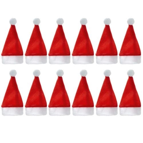 Aterintasku tonttulakki 12-pack polyesteri punainen/valkoinen 12,5x6 cm