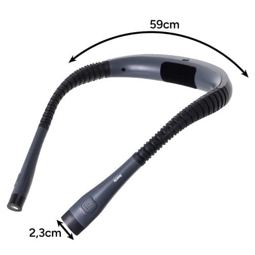 LED-niskalamppu lukemiseen, USB-C ladattava, 3 valotilaa, harmaa