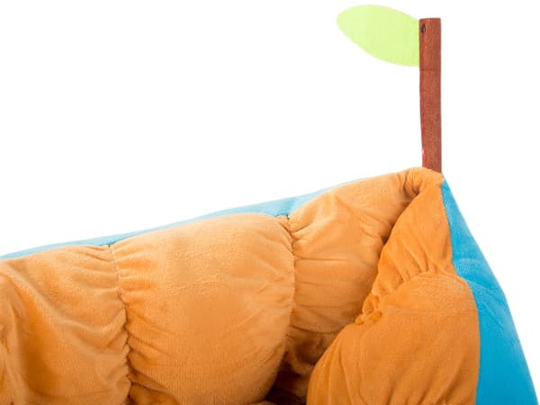 Hund- og kattebed plys bladform 52x45 cm skridsikker underside