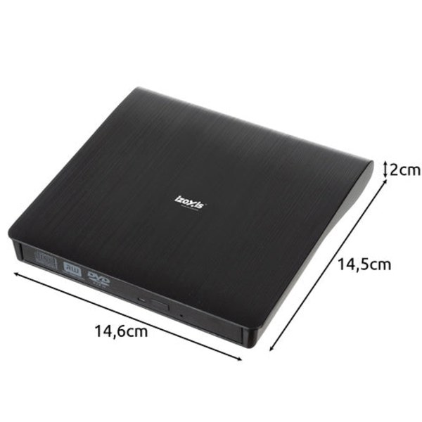 Extern DVD/CD-brännare USB 3.0 24x/8x för Windows/macOS/Linux