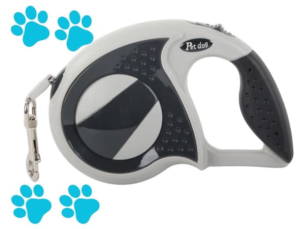Automatisk hundesnor 5 m sort til hund op til 20 kg