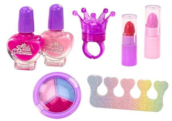 Makeup-sæt til børn 3+ i unicorn kosmetiktaske, 9 dele