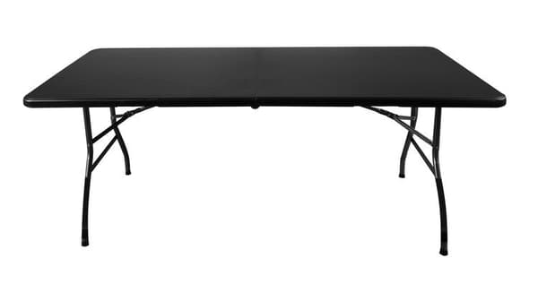 Fällbart trädgårdsbord med 2 bänkar 180 cm HDPE stålram