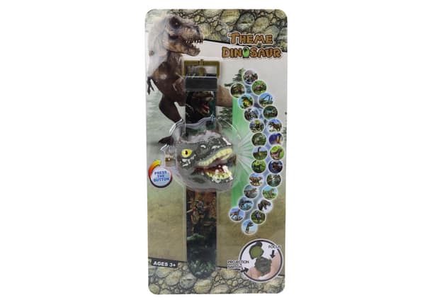 3D-projektorikello dinosaurus T-Rex med 24 bilder, 4x AG3 batteri