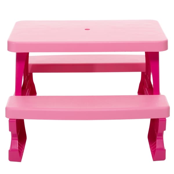 Havebord med bænke til børn, rosa udendørssæt