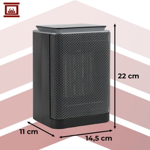 Keramisk elektrisk varmeblæser 1500W med LED-display, timer, sort