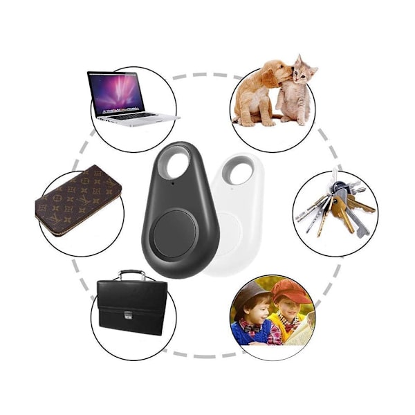 Bluetooth nyckelsökare/nyckelring 25 m för iOS/Android, svart