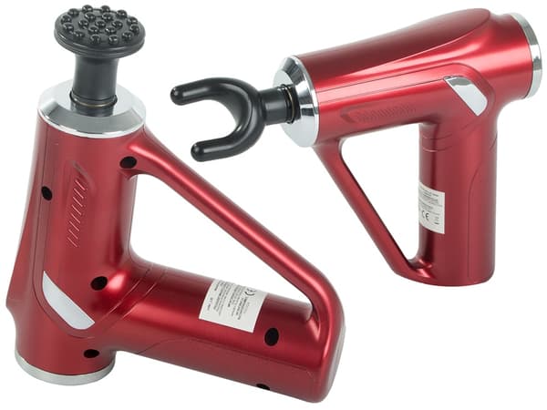 Massagepistol 32 intensitetsniveauer 4 massagehoveder USB-C rød