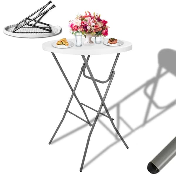 Sammenklappeligt rundt cateringbord 80 cm HDPE-plade stålramme 73 cm