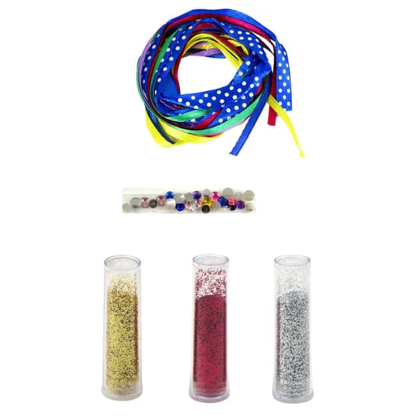 DIY armbandskit med glitter och band, 4 transparenta armband
